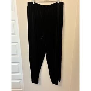 Alex Evenings Women's Straight Leg Velvet Pants Pull On Elastic Formal Black 2X